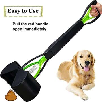 ienjoyed 28" Large Pooper Scooper for Dogs, Heavy Duty Poop Scooper for Large Medium & Small Dog, Pet Dog Pooper Scooper for Grass & Gravel Pick Up