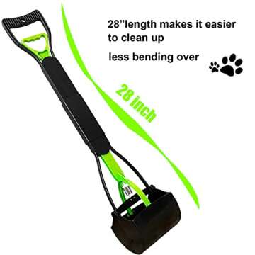 ienjoyed 28" Large Pooper Scooper for Dogs, Heavy Duty Poop Scooper for Large Medium & Small Dog, Pet Dog Pooper Scooper for Grass & Gravel Pick Up