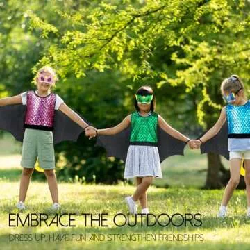 IROLEHOME Dragon-Wings Costume for Kids Mask Dinosaur Dress Up Cape for Boys Girls Halloween-Party Gifts Toys (metallic blue) (metallic blue)