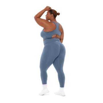 PAVOI ACTIVE Seamless Bra | Medium Support Sculpting Racerback Low Scoop Neck Removable Pads Women's Sports Bra | SculptForm| Large, Stone