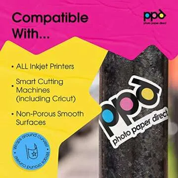 PPD Premium Matte Self Adhesive Vinyl Sticker Paper 50 Sheets