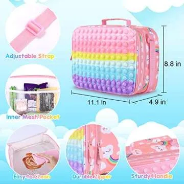Girls Insulated Pop Lunch Box for School - Fun & Functional