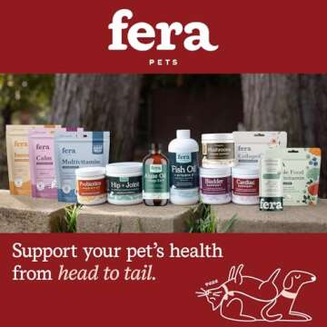 Fera Pets Cardiac Supplement for Dogs & Cats – 120 Capsules​ - Vet Created -Cardiovascular Function & Strength-Taurine, CoQ10, Organic Hawthorne Berry