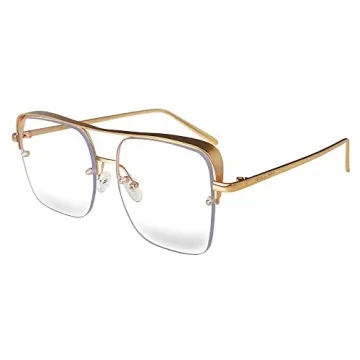 Fifth & Ninth Sunday Aviator Blue Light Blocking Computer Glasses for Men and Women (Gold)