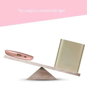VinSa LED Lighted Travel Makeup Mirror, Multifunctional Makeup Mirror and Portable Charger (Rose Gold)
