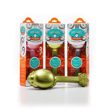 Knot Genie Supreme Detangling Hair Brush for Kids | Perfect Detangling Brush for Curly Hair, Gently Separate Tangles, Leaves Hair Smooth and Shiny | The Pain-Free Knot Detangler