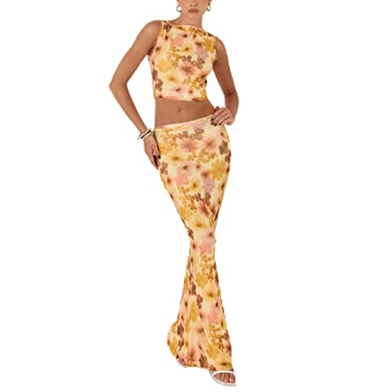 Stylish Women 2 Piece Maxi Skirt Set for Effortless Elegance