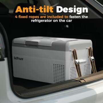 Setpower Electric Coolers for Vehicles AC/DC 12V Refrigerator, 20L/21QT Car Refrigerator Portable Freezer, Car Fridge Plug In Cooler for Truck RV SUV Van Travel Camping, White