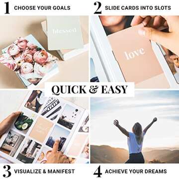 Vision Board Kit for Women - 168 Cards with Premium Pictures & Quotes, Foldable Board & Guide Book | Complete Manifestation Clip Art Craft Supplies for Adults | Original Dream Plan Do All-in-One Kit