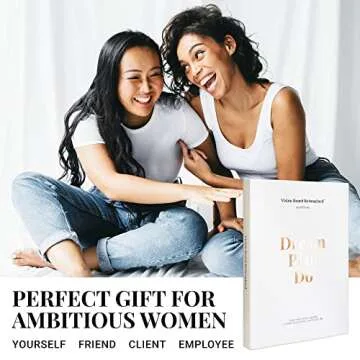 Vision Board Kit for Women - 168 Cards with Premium Pictures & Quotes, Foldable Board & Guide Book | Complete Manifestation Clip Art Craft Supplies for Adults | Original Dream Plan Do All-in-One Kit