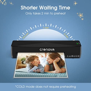Crenova A4 Laminator Machine Hot Cold Fast Warm Technology