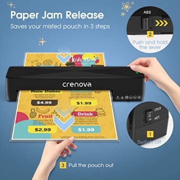 Crenova A4 Laminator Machine Hot Cold Fast Warm Technology