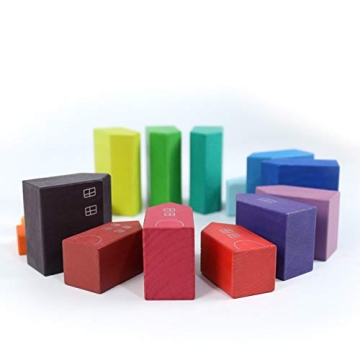 Moderngenic Little Houses Set - Colorful Wooden Toys for Kids