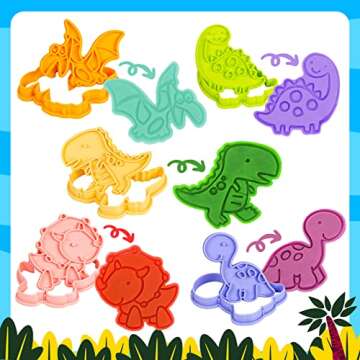 COVTOY Dinosaur Playdough Tool Kit for Kids 3-5