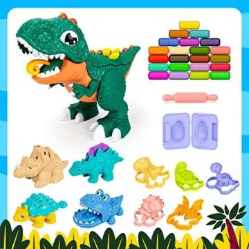 COVTOY Dinosaur Playdough Tool Kit for Kids 3-5