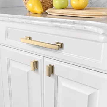 Stylish Brushed Brass Cabinet Pulls 10 Pack Set