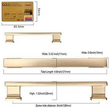 Stylish Brushed Brass Cabinet Pulls 10 Pack Set