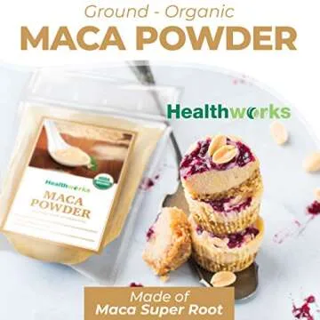 Healthworks Maca Powder Raw (32 Ounces / 2 Pounds) | Certified Organic Flour Use | Keto, Vegan & Non-GMO | Premium Peruvian Origin | Breakfast, Smoothies, Baking & Coffee