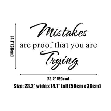 Mistakes are Proof That You are Trying School Nursery Education Teacher Classroom Mural DIY Quote Sa...