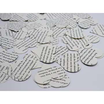 Book Page Heart Confetti 200 Piece Set for Events
