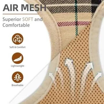 PUPTECK Stylish Soft Mesh Dog Harness and Leash Set