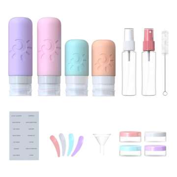 Zafit 18 Pack travel Bottles for Toiletries, TSA Approved Silicone Travel Containers Leak Proof Refi...