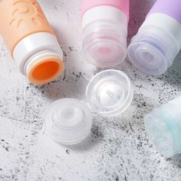 Zafit 18 Pack travel Bottles for Toiletries, TSA Approved Silicone Travel Containers Leak Proof Refillable Travel Accessories for Shampoo Conditioner Lotion Body Wash(Multicolored C)