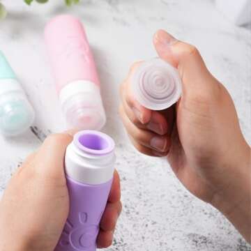 Zafit 18 Pack travel Bottles for Toiletries, TSA Approved Silicone Travel Containers Leak Proof Refillable Travel Accessories for Shampoo Conditioner Lotion Body Wash(Multicolored C)