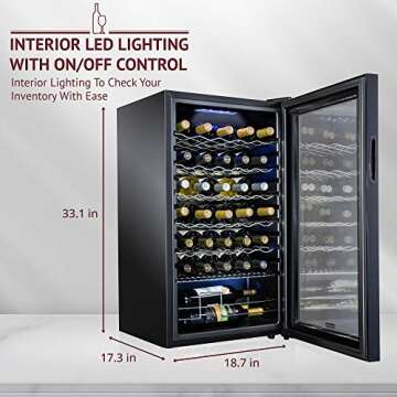 SCHMECKE 34 Bottle Compressor Wine Cooler Refrigerator w/Lock | Large Freestanding Wine Cellar | 41f...