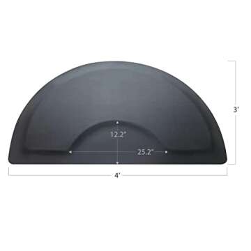 Salon Mats for Hair Stylist Anti Fatigue Standing 3'x4' Barber Salon Floor Mats - Black Semi Circle Hairstylist Mat for Salon Chair - 1/2" Thick Comfort Hair Cutting Hairdressing Equipment