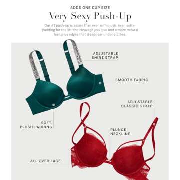 Victoria's Secret Very Sexy Push Up Bra, Adds One Cup Size, Plunge Neckline, Bras for Women, Marzipan, 36C