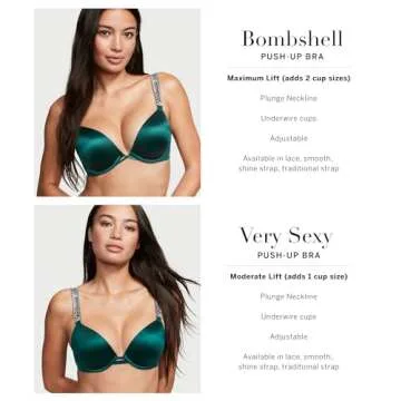 Victoria's Secret Very Sexy Push Up Bra, Adds One Cup Size, Plunge Neckline, Bras for Women, Marzipan, 36C