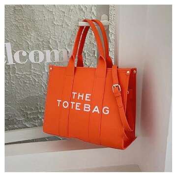 PU Tote Bag for Women Simple Large-capacity Tote Bag Crossbody Tote Bag Messenger bag Handbag Zipper Fashion Tote Bag S