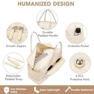 Weekender Overnight Bag Women: Large Travel Duffle Bag with Shoe Compartment & Wet Pocket Carry On T...