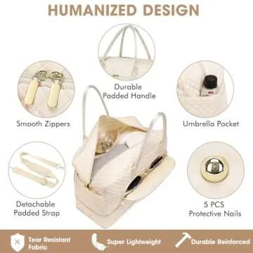 Weekender Overnight Bag Women: Large Travel Duffle Bag with Shoe Compartment & Wet Pocket Carry On T...