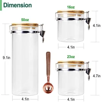 Urban Green Glass Storage Canister Set with Bamboo Lids