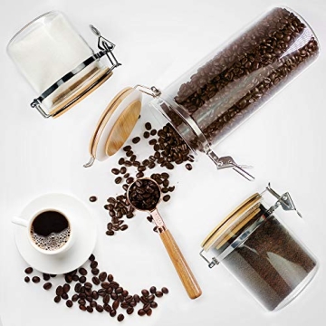 Urban Green Glass Storage Canister Set with Bamboo Lids