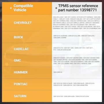 4-Pack TPMS Sensors for Chevy GM Vehicles 315MHz