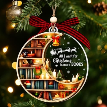 Bookshelf Ornament - Ideal Christmas Gift for Book Lovers, 2025