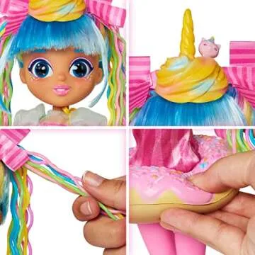 Sunny Days Entertainment Fidgie Friends Unicorn Sprinkles – Stretchy Noodle Hair with Slow Foam Donut Skirt | 10.5 Inch Fashion Doll with Fidgets | Sensory Toys for Kids
