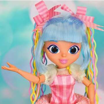 Sunny Days Entertainment Fidgie Friends Unicorn Sprinkles – Stretchy Noodle Hair with Slow Foam Donut Skirt | 10.5 Inch Fashion Doll with Fidgets | Sensory Toys for Kids