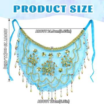 Baisdan Belly Dance Face Veil for Girls, Arabian Nights Outfit for Women, Halloween Cosplay Costume ...