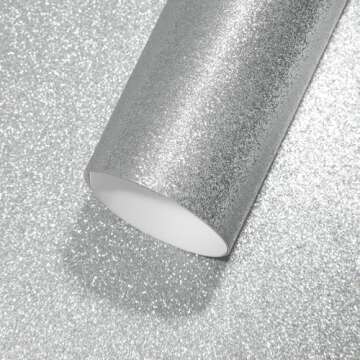 Sliver Glitter Cardstock Paper, 15 Sheets 12" x 12" 300gsm/110Ib Square Colored Card Paper for Crafts DIY Projects Card Making Birthday Wedding Decoration UAP21SR15
