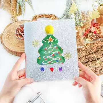 Sliver Glitter Cardstock Paper, 15 Sheets 12" x 12" 300gsm/110Ib Square Colored Card Paper for Crafts DIY Projects Card Making Birthday Wedding Decoration UAP21SR15