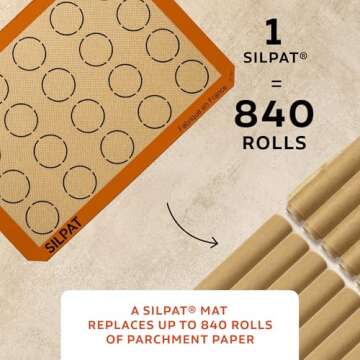 Silpat The Original Perfect Macaron Non-Stick Silicone Baking Mat, 11-5/8" x 16-1/2"