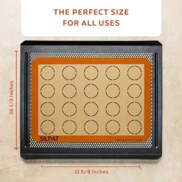 Silpat The Original Perfect Macaron Non-Stick Silicone Baking Mat, 11-5/8" x 16-1/2"