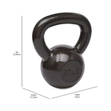 Amazon Basics Cast Iron Kettlebell, 25 Pounds, Black