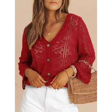 Stylish Dokotoo Women's Cardigan Sweater Lightweight V-Neck