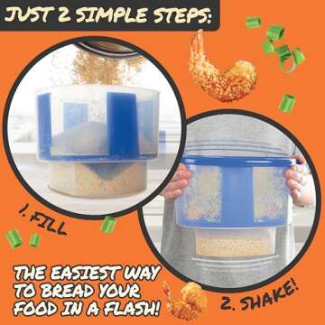 COOK'S CHOICE The Original Better Breader Bowl All-in-One Mess-Free Batter Breading Station - Pour i...