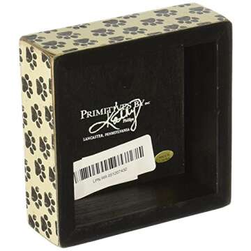 Primitives by Kathy 21490 Pawprint Trimmed Box Sign,Wood, Paper, 5" Square, Dog Can Have a Better Life , White